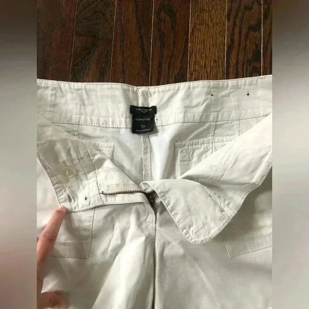 Ann Taylor Women’s 10 Signature Cream 5.5" Inseam Cotton Shorts - EUC - Picture 5 of 9